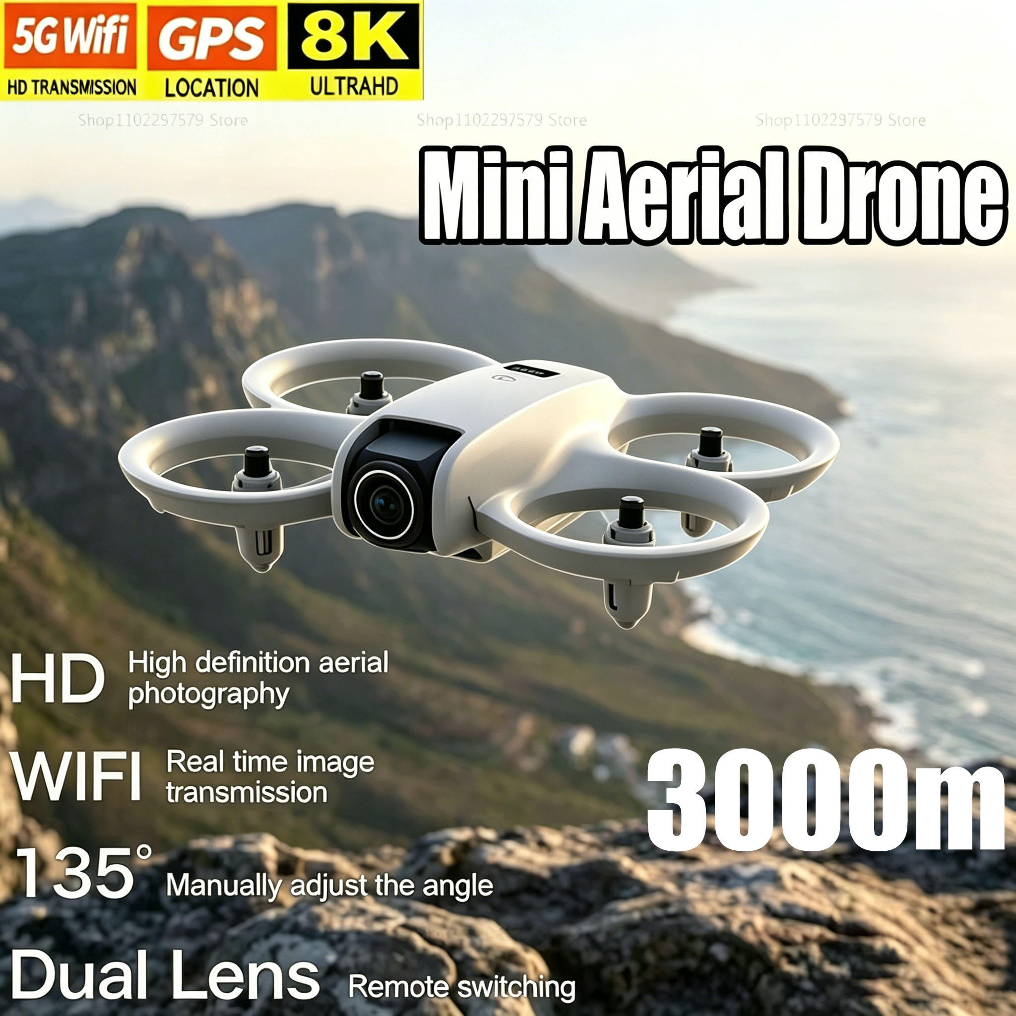 Drone Kit Tricopter - Drone Mini dengan Kamera HD 8K