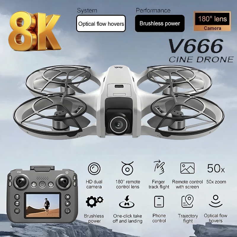 Drone Mini V666 Baru 4K Profes - Drone Kit Tricopter ulasan dan harga
